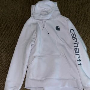Light pink Carhartt Hoodie, barely worn!! shows white ish, but - violet purple